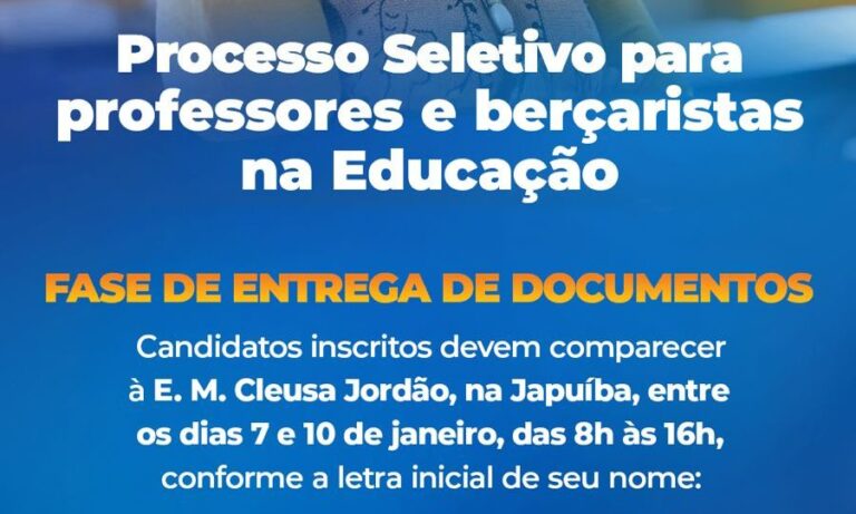 Processo Seletivo na Educação: Entrega de Documentos por Ordem Alfabética em Angra dos Reis