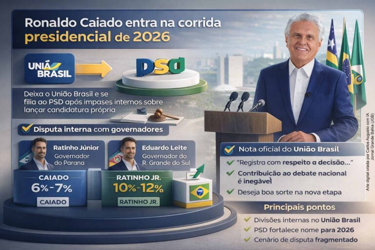 Ronaldo Caiado Deixa União Brasil e Filia-se ao PSD em Busca da Presidência em 2026