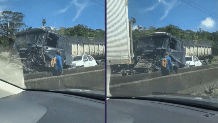 Engavetamento na BR-324 Deixa Cinco Feridos e Gera Longo Congestionamento