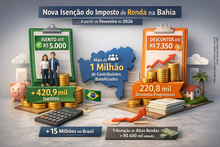 Nova Lei de Isenção do Imposto de Renda Beneficiará Mais de 641 Mil Baianos em 2026