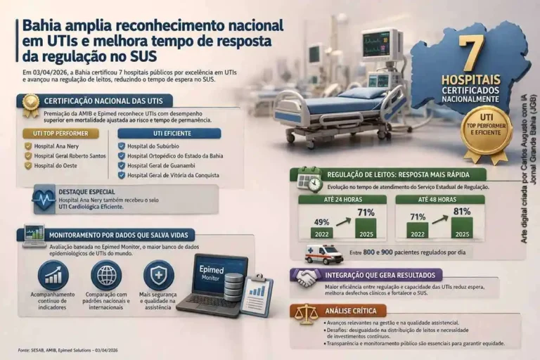 Bahia Destaca-se em UTIs com Reconhecimento Nacional e Melhoria na Regulação do SUS