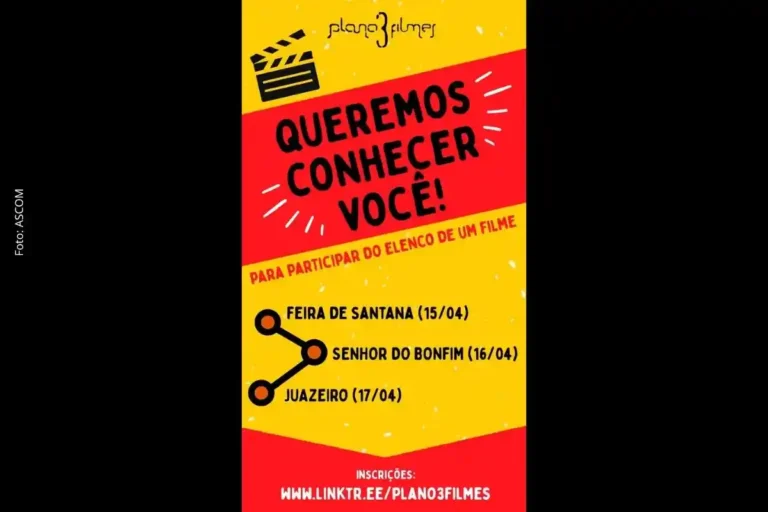 Feira de Santana: CUCA promove seleção de elenco para novos filmes da Plano 3 Filmes
