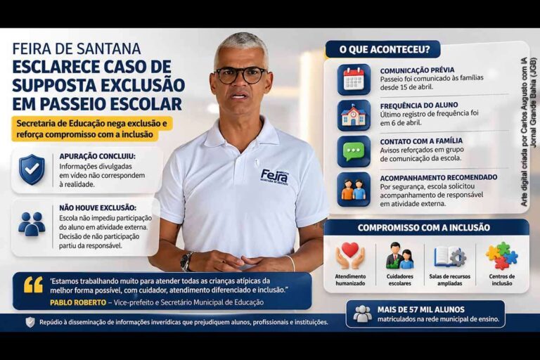 Secretaria de Educação de Feira de Santana Refuta Exclusão de Aluno em Passeio Escolar
