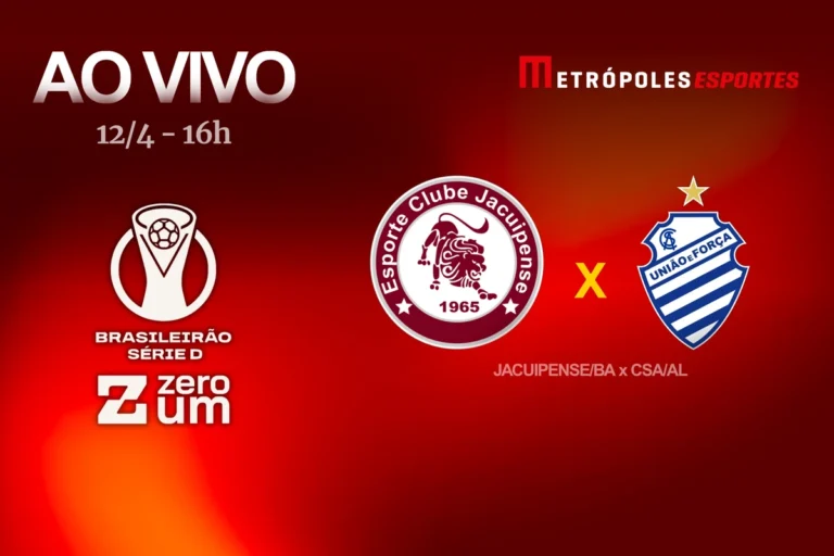 Série D ZeroUm: Jacuipense-BA Enfrenta CSA-AL Ao Vivo no YouTube