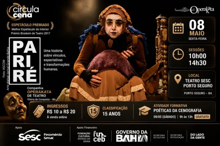 Espetáculo 'Pariré' Retorna ao Sesc Porto Seguro com Atividade Formativa Gratuita