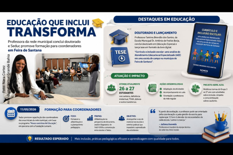 Professora de Feira de Santana Conclui Doutorado em Educação Especial e SEDUC Foca em Formação