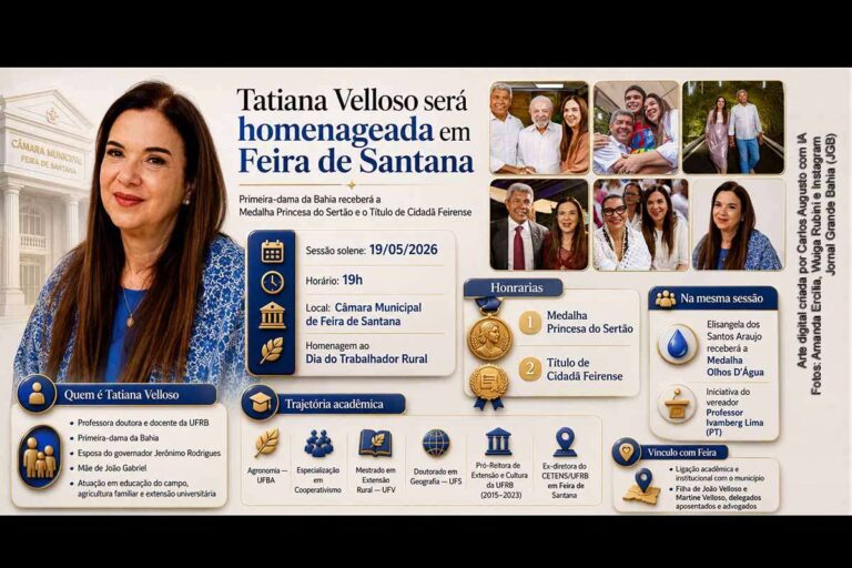 Tatiana Velloso Receberá Medalha Princesa do Sertão e Título de Cidadã Feirense em Cerimônia na Câma