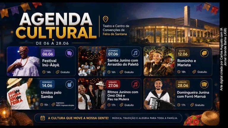 Agenda Cultural de Junho no Teatro Carlos Pitta: Samba e Ritmos Juninos em Destaque