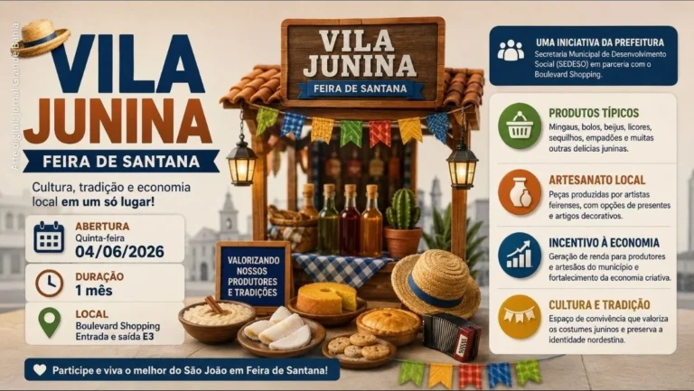 Vila Junina em Feira de Santana impulsiona economia local com artesanato e gastronomia típica